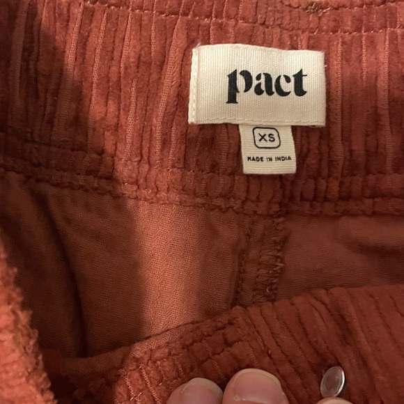 Pact Organic Women's Corduroy Cropped Wide Leg Pants - Warm Rust - Picture 10 of 11